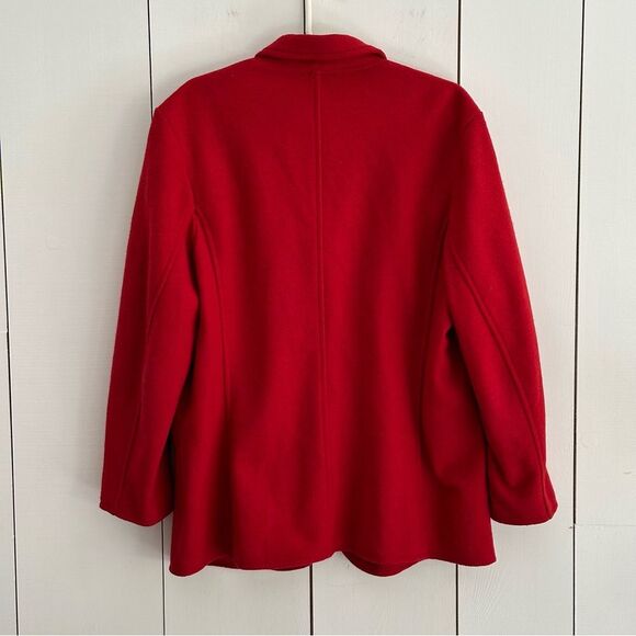 Geiger Boiled Wool Blazer Red Sz 40 Austria FLAW - Picture 2 of 13